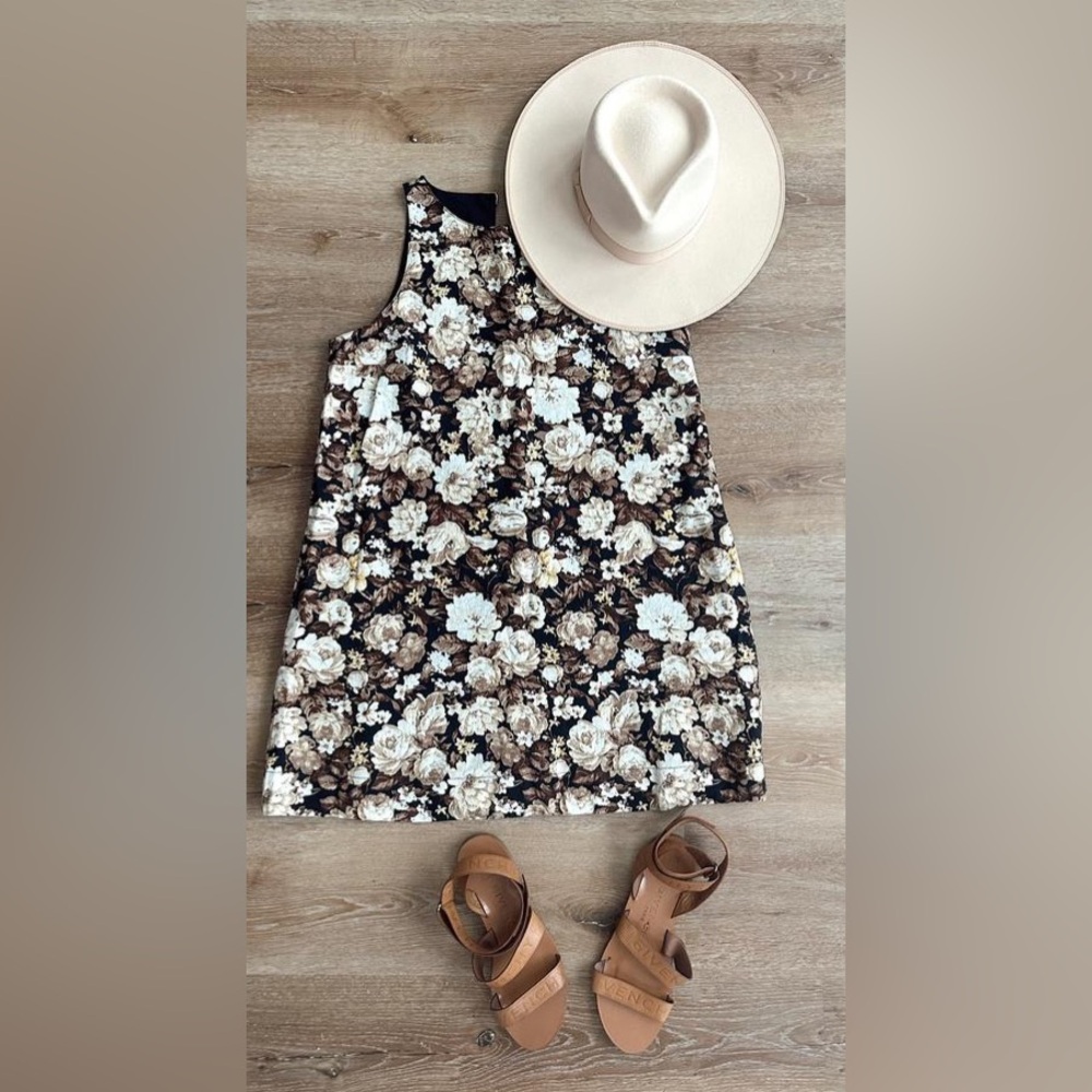 Abercrombie high neck linen blend dress NWOT